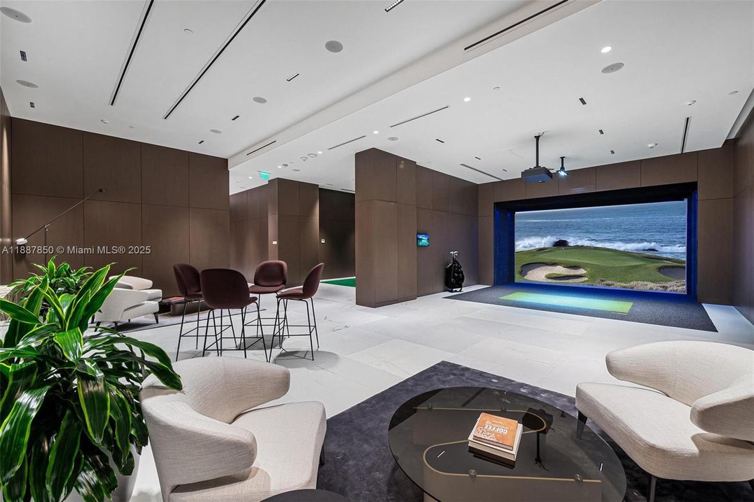 Golf Simulator/Putting Green.