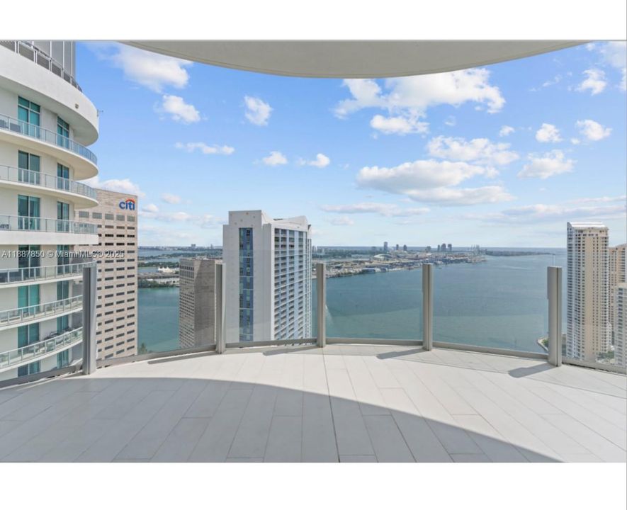 Balcony by living and dining area.