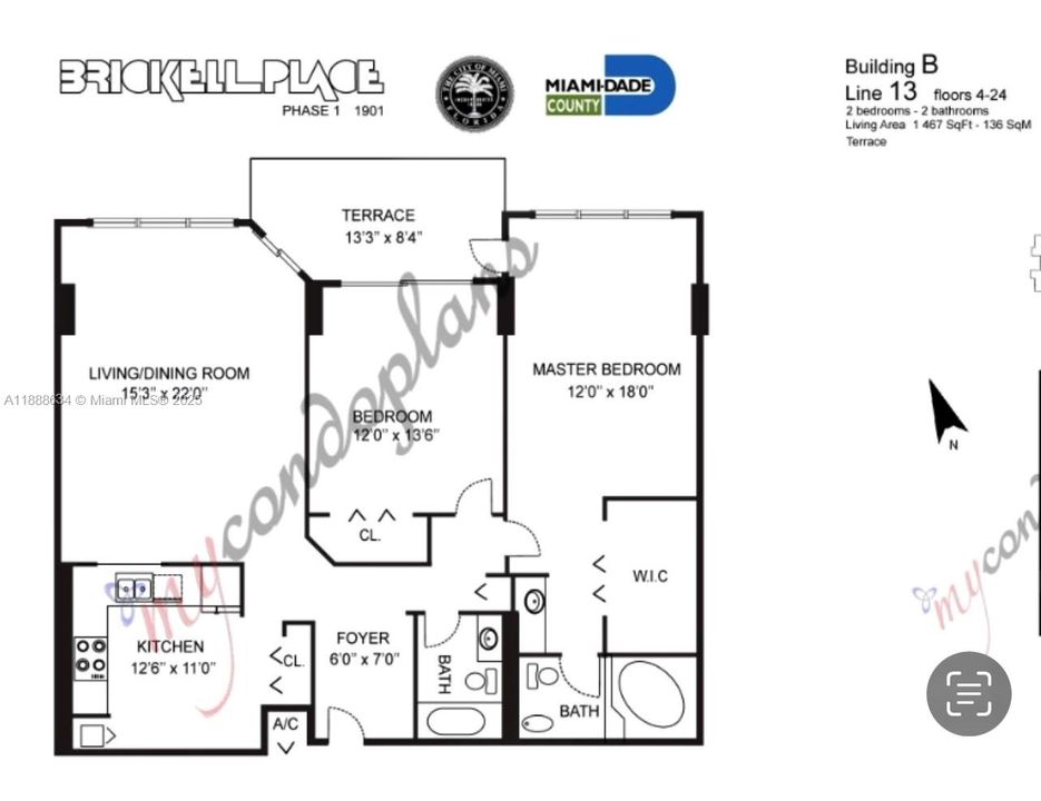Под контрактом: $4,380 (2 спален, 2 ванн, 1467 Квадратных фут)