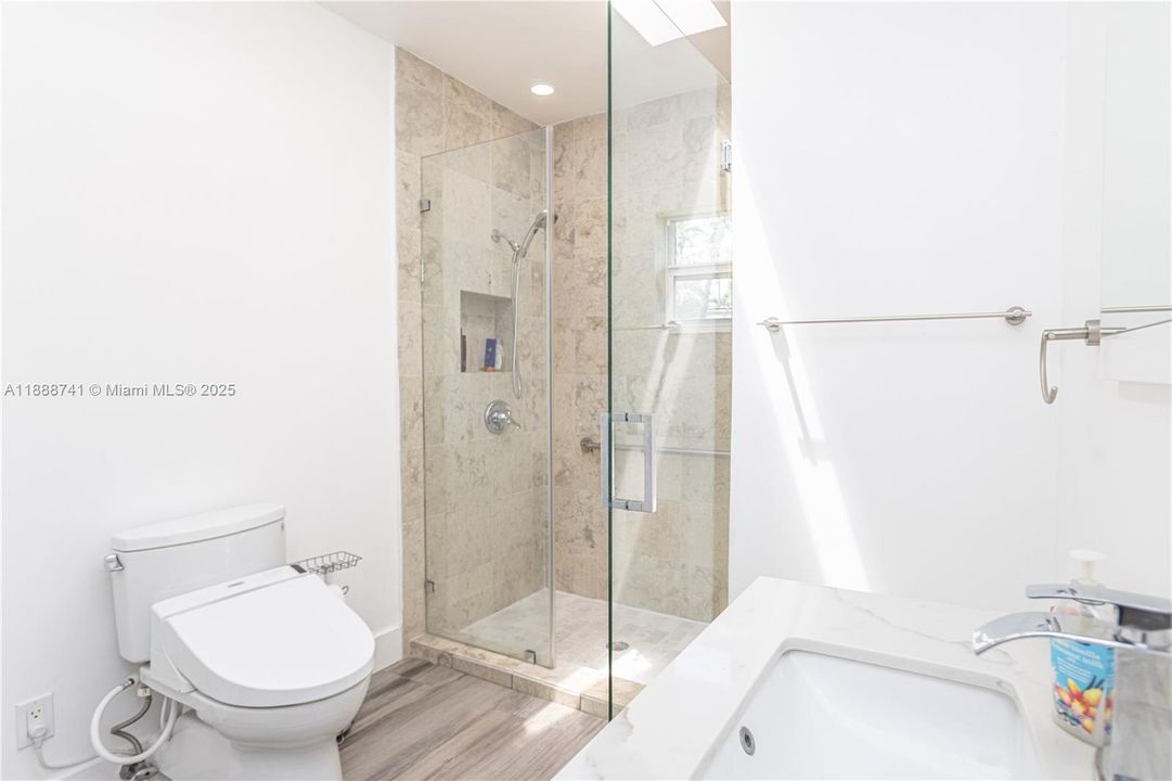 Ground level 2nd bathroom with skylight