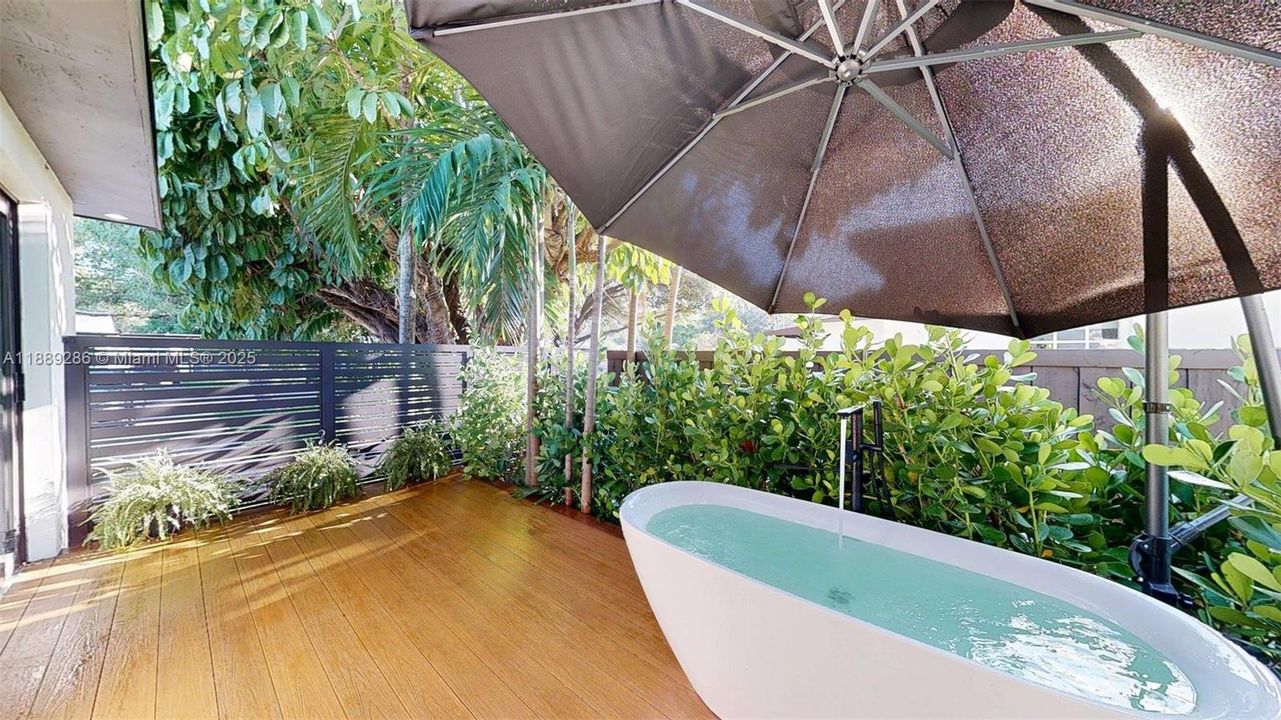 Enjoy your secluted oasis, accessible only from the Primary Bedroom & Bathroom...