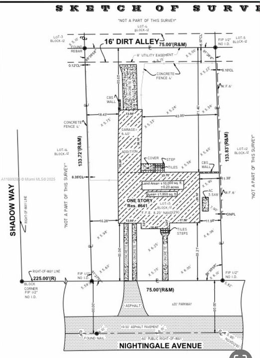 Survey, Large lot @ 10,050 square feet