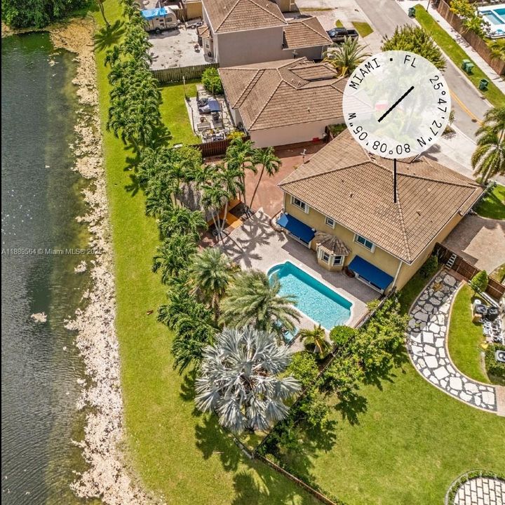 Drone shots highlighting the home’s prime Cutler Bay location, private pool, and proximity to water access and parks.