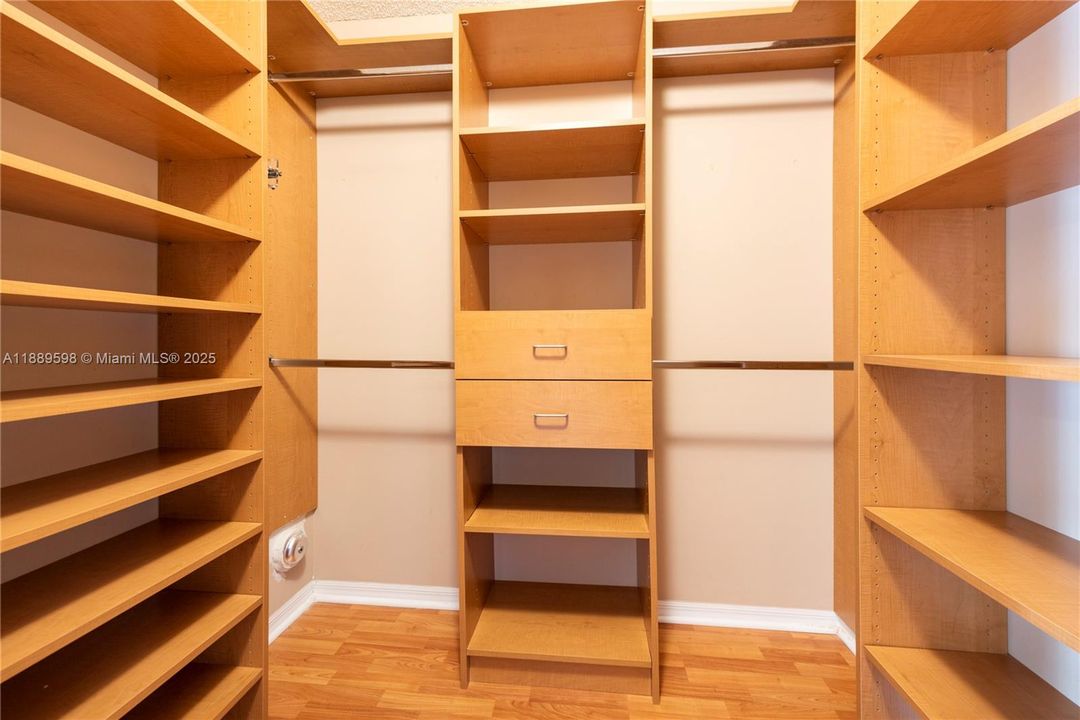 Built-ins in the Master Bedroom Walk-in Closet