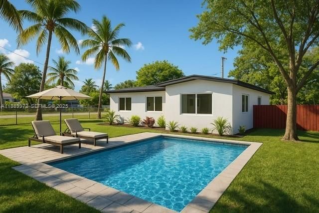 Pool Rendering; This is not a real image- just showcasing the size of the lot.