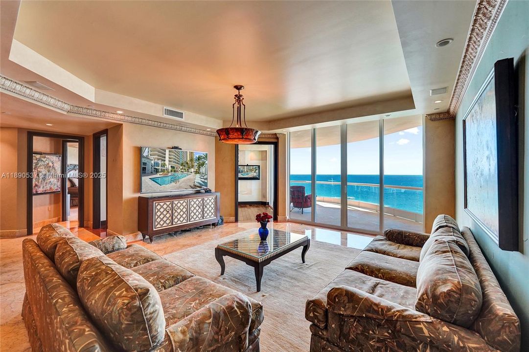 Relaxing or entertaining in your large living area overlooking this beautiful ocean view