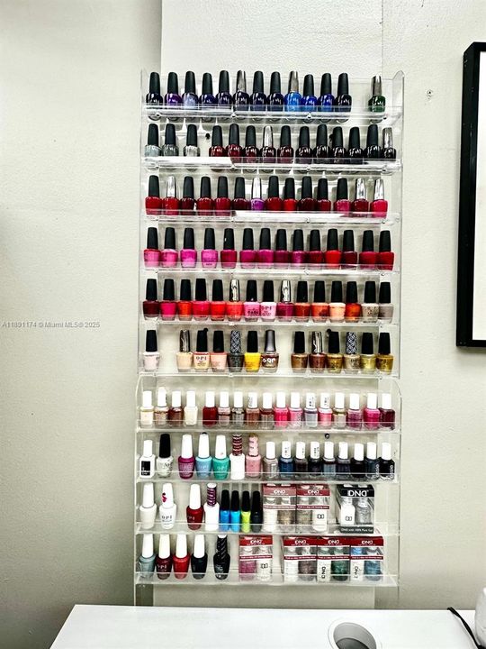 PALETTES OF NAIL COLORS.