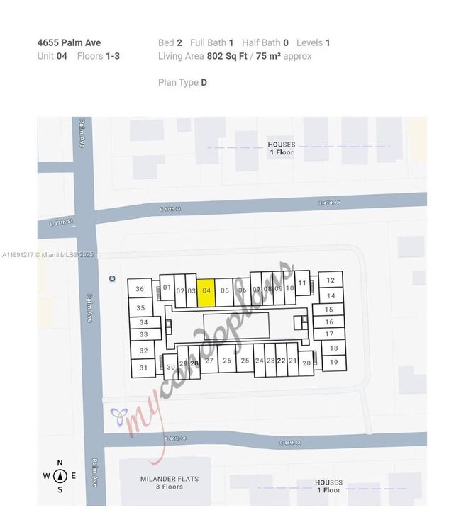 For Sale: $240,000 (2 beds, 1 baths, 802 Square Feet)