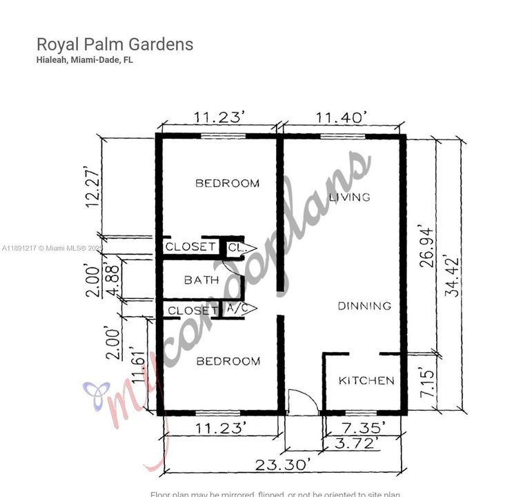 Floor plan w/o additional den.