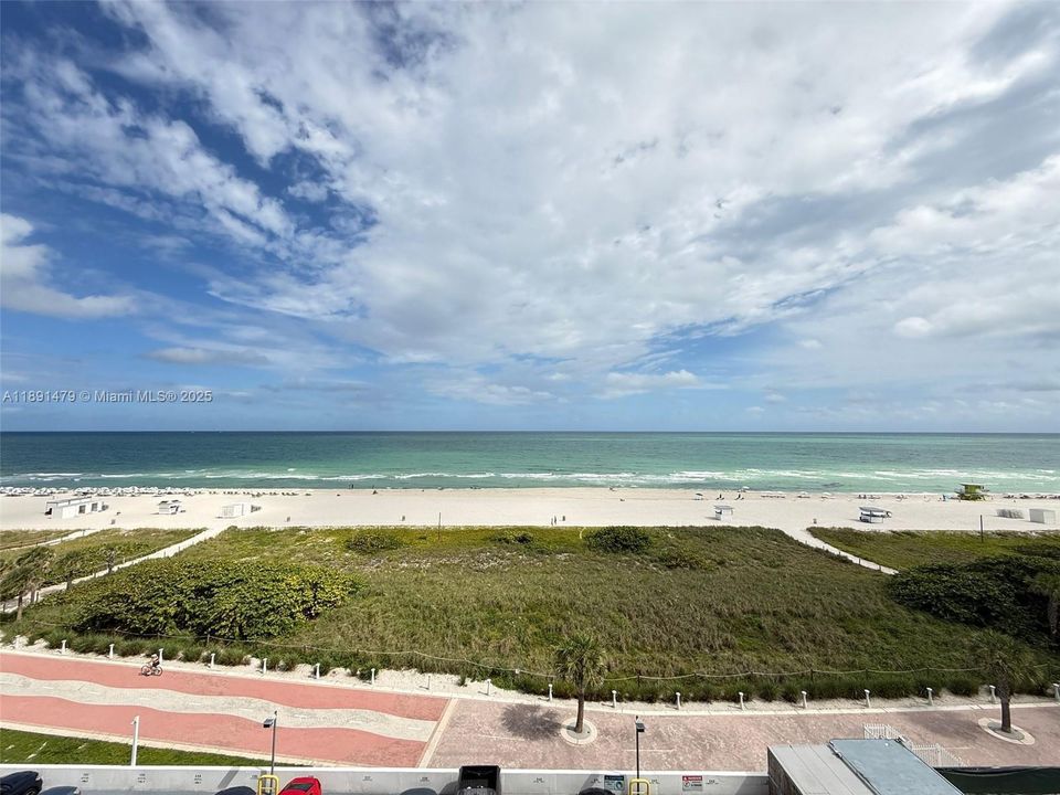 Beach behind the building