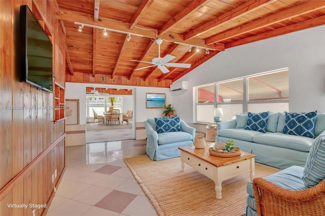 Living Room virtually stagedExisting house can adapt to many decorating ideas