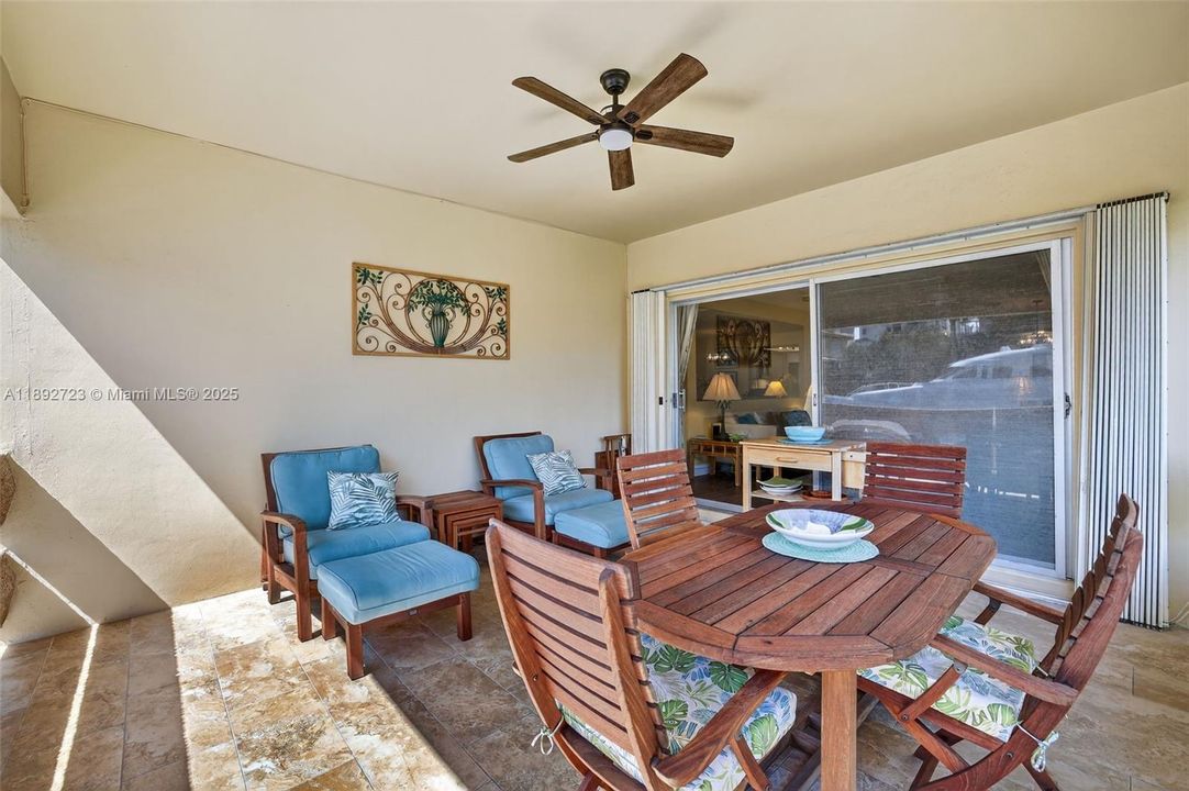 Check out the size of this balcony space. With beautiful neutral new tile