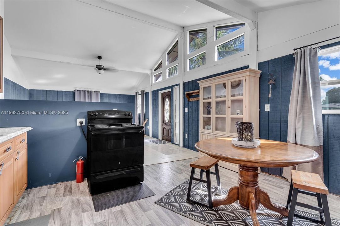 OPENS INTO LIVING AREA