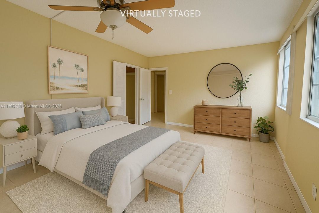 Virtually staged bedroom