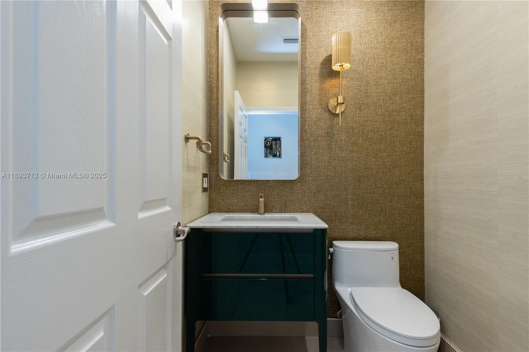 Elegant powder room on first floor