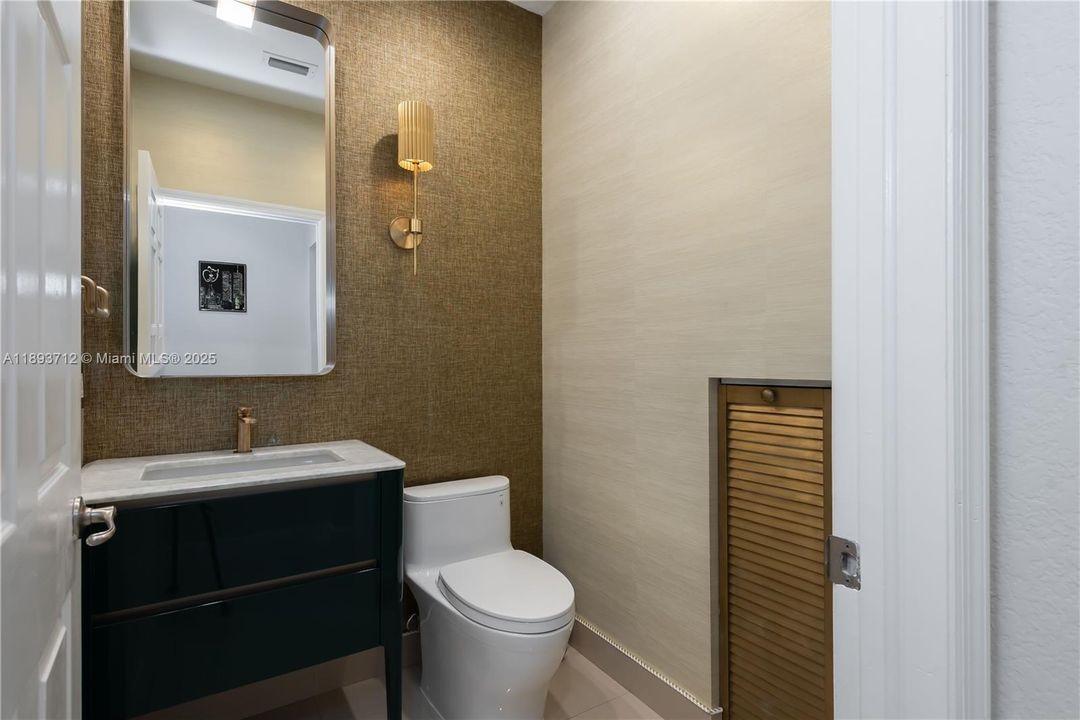 Elegant powder room on first floor