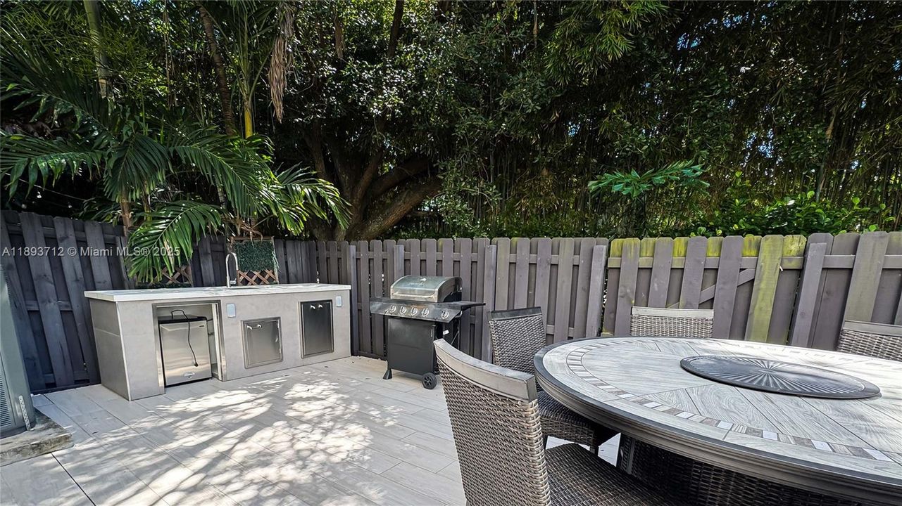 Private patio ready for outdoor entertaining