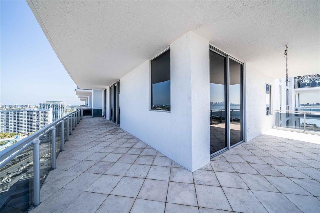 the balcony facing both sides