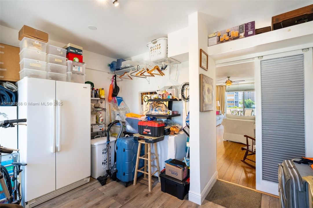 Kitchen has all appliance and plumbing connections.