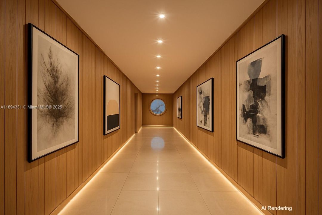 Entry gallery from livingroom. For Ilustration only