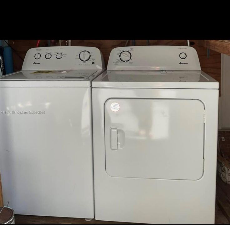 New washer and new dryer machines.