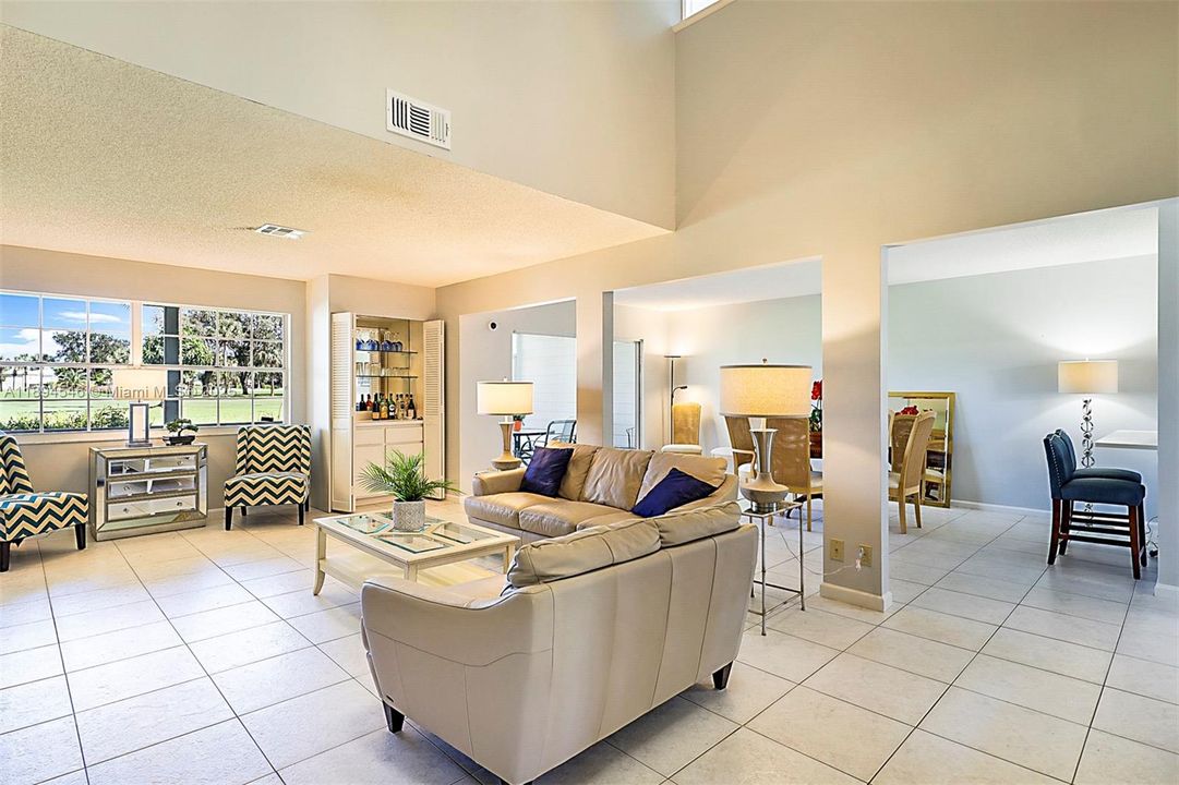Freshly painted bright large living room