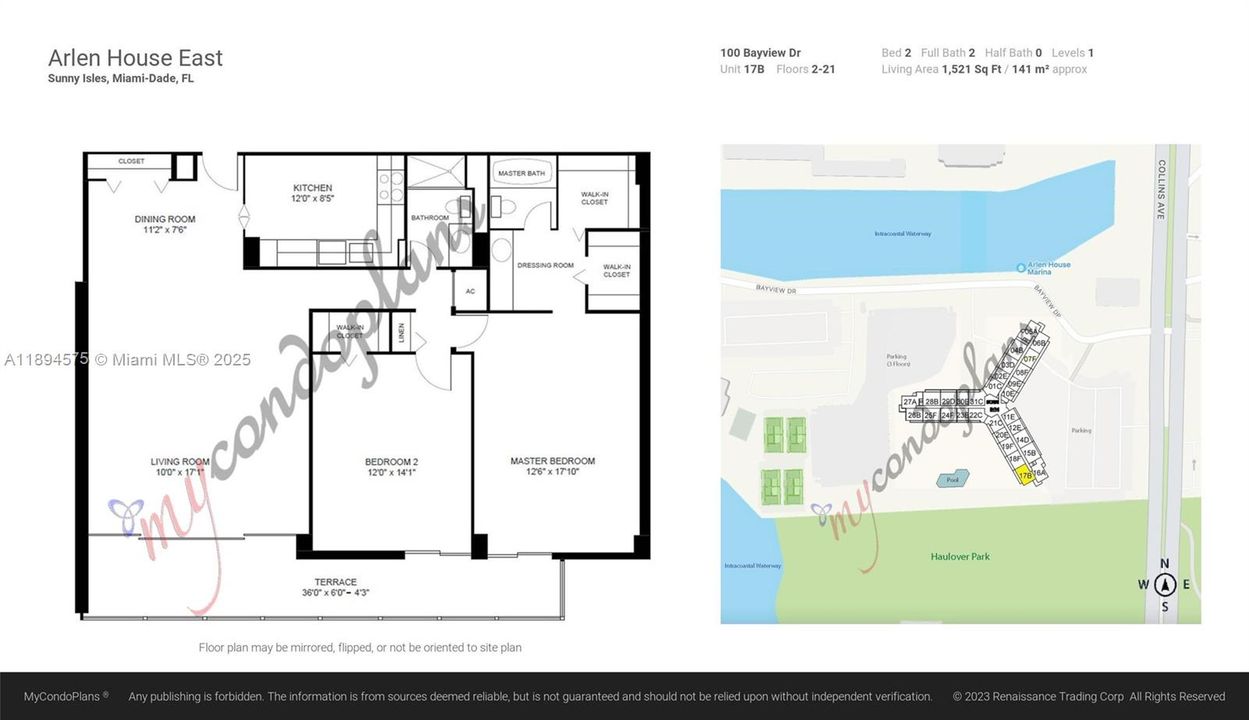 For Sale: $499,998 (2 beds, 2 baths, 1521 Square Feet)
