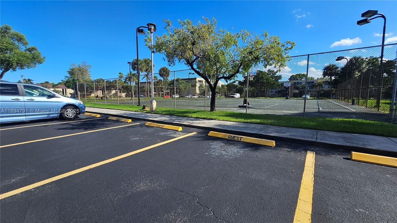 Basketball and tennis courts