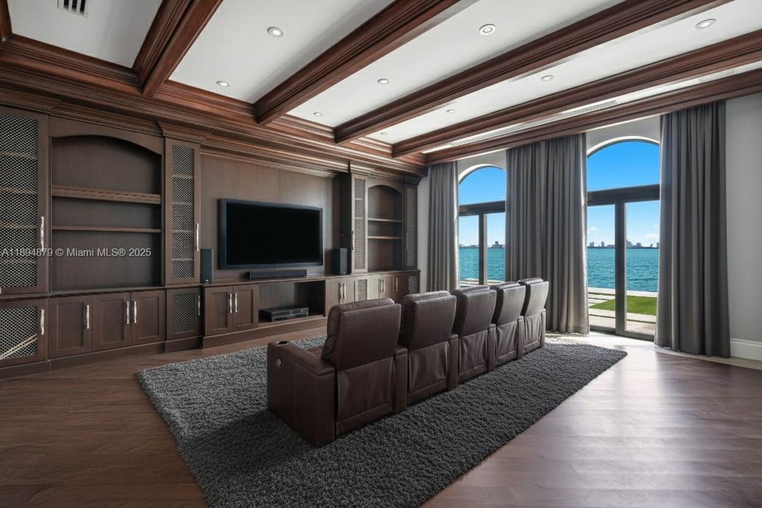 Virtually staged: suggested furnishing for the bayfront media room