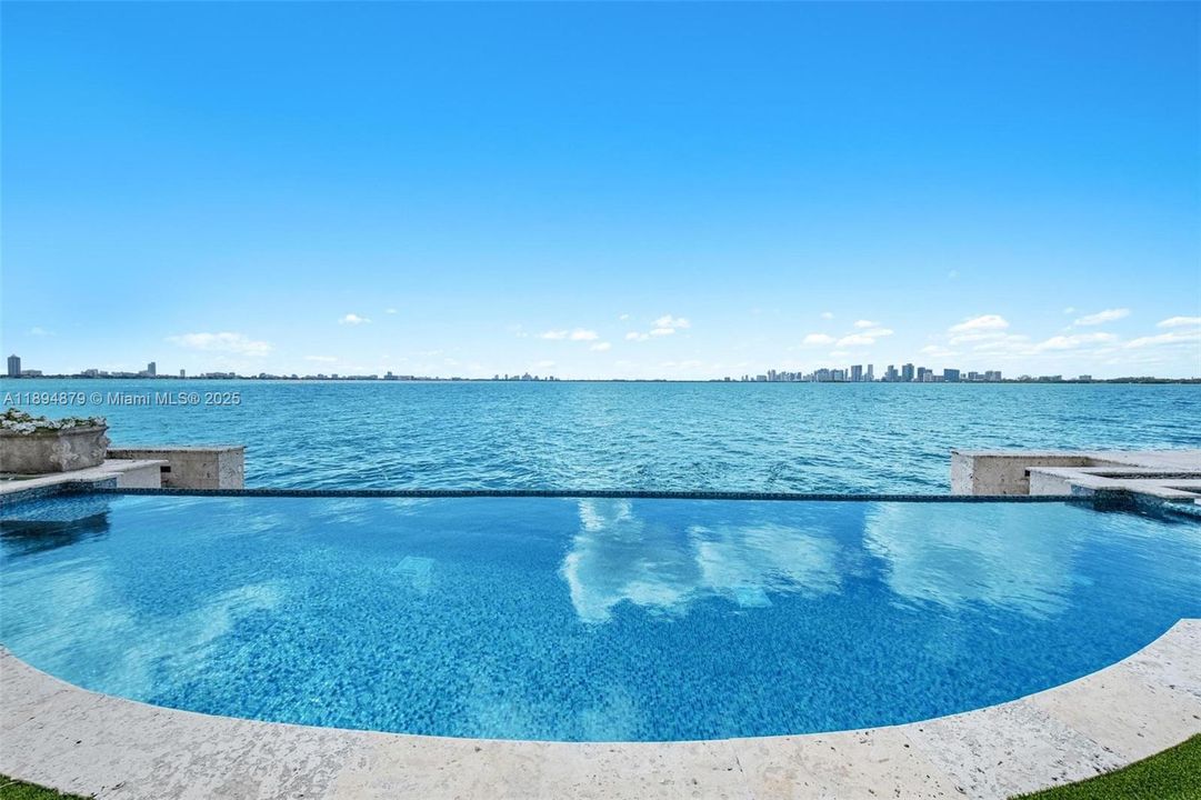 40+ Infinity pool over Biscayne Bay panorama & skyline