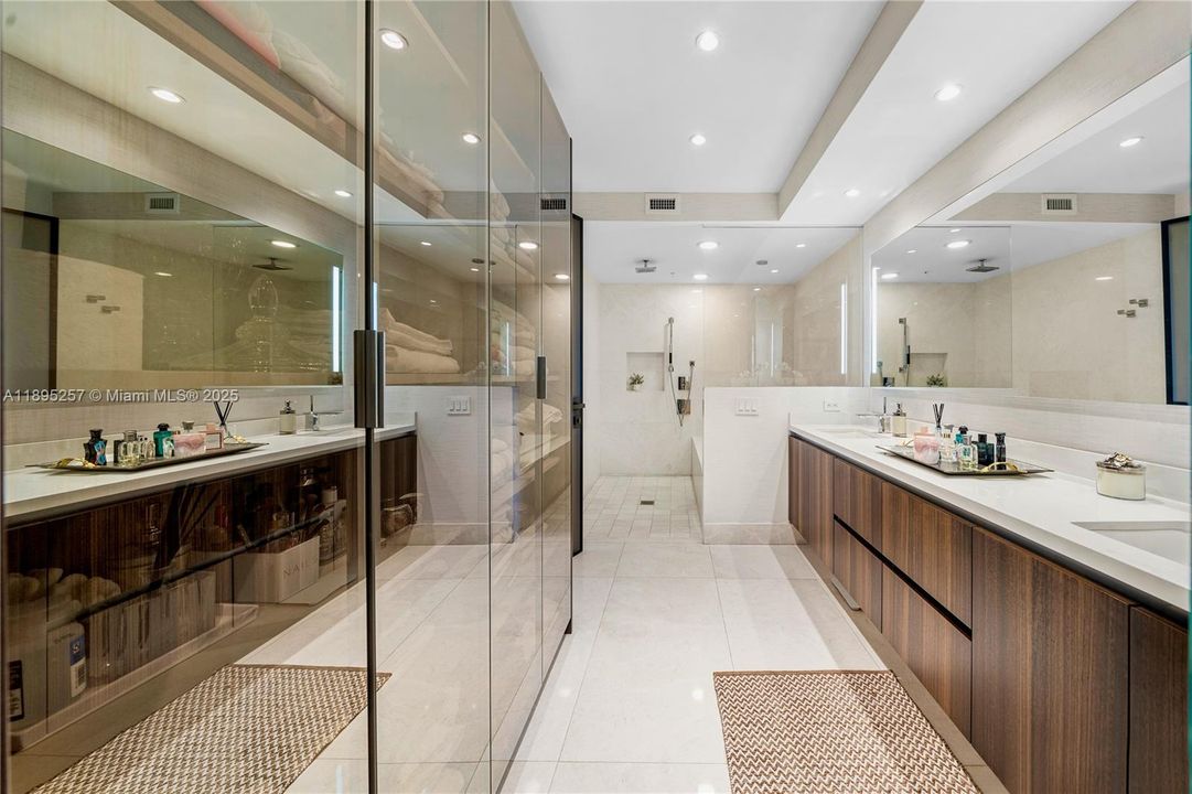 Primary Bath with Custom Storage, Dual Sinks along with Shower & Soaking Tub