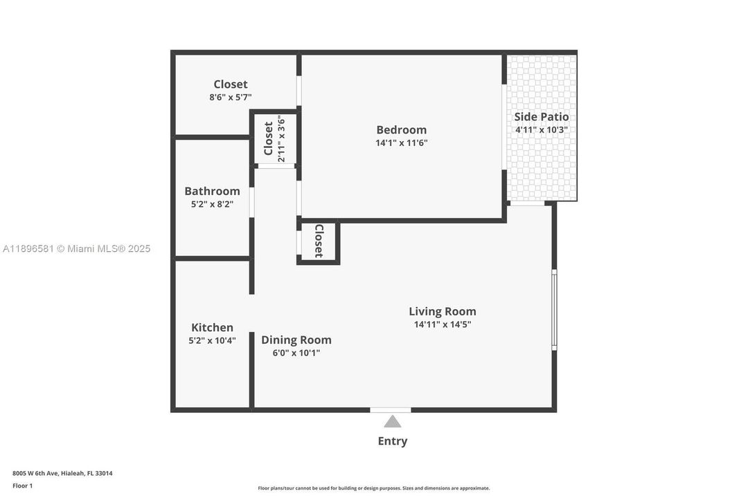 Active With Contract: $198,900 (1 beds, 1 baths, 590 Square Feet)