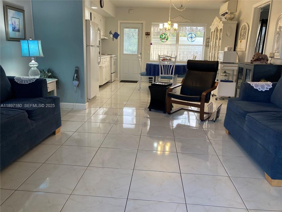 Entrance view open to Dining and Living area and