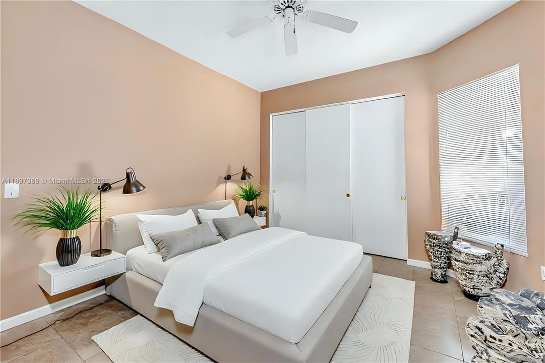 Staged 1st floor guest bedroom