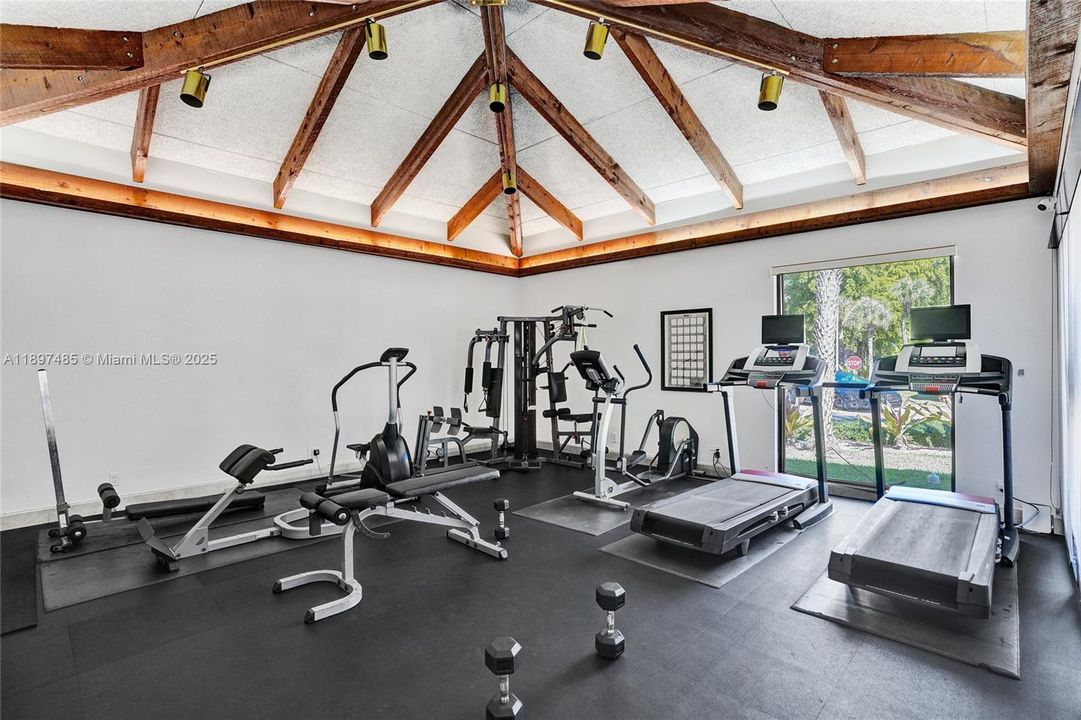 Walk right across the road from your villa to the gym and work out!