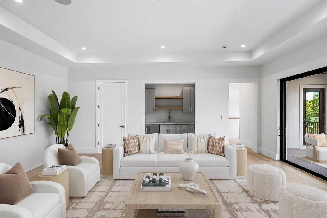 Loft with wet bar - Virtually Staged