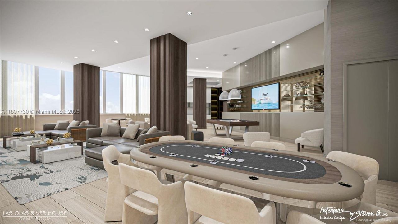 New game room with poker table