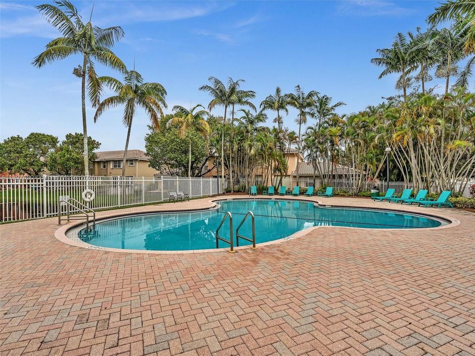 Photo shows one of two pools available to residents.