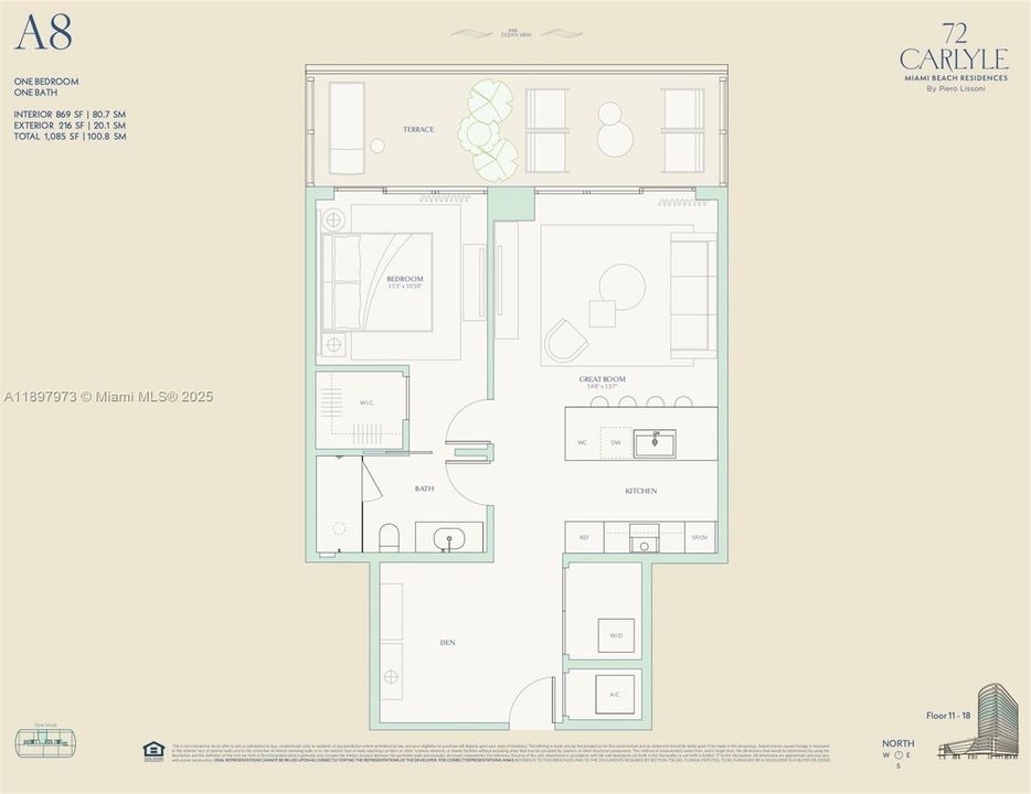 待售: $1,651,000 (1 贝兹, 1 浴室, 869 平方英尺)