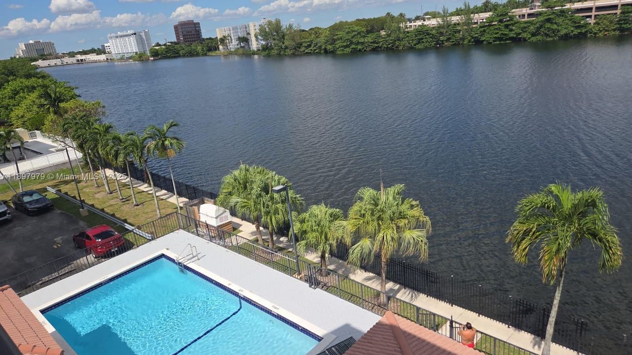 Pool area view from balcony