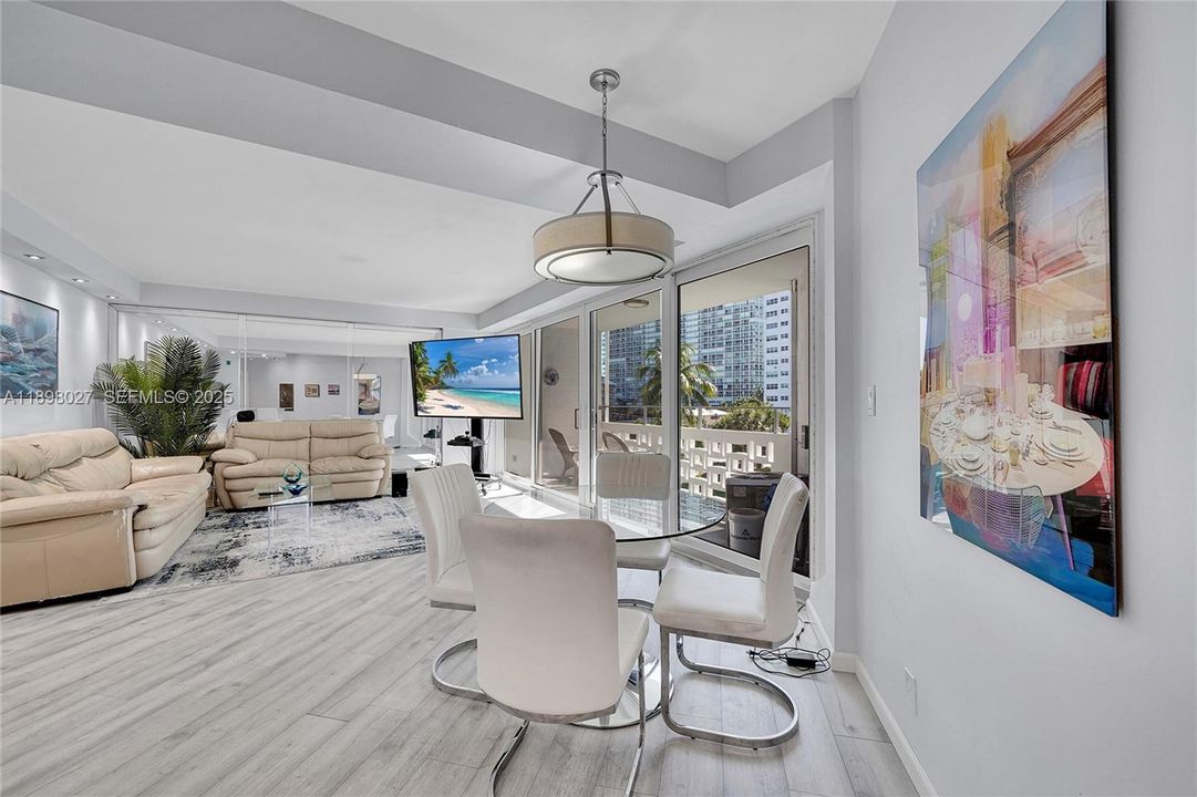 spacious open floorplan with impact glass throughout