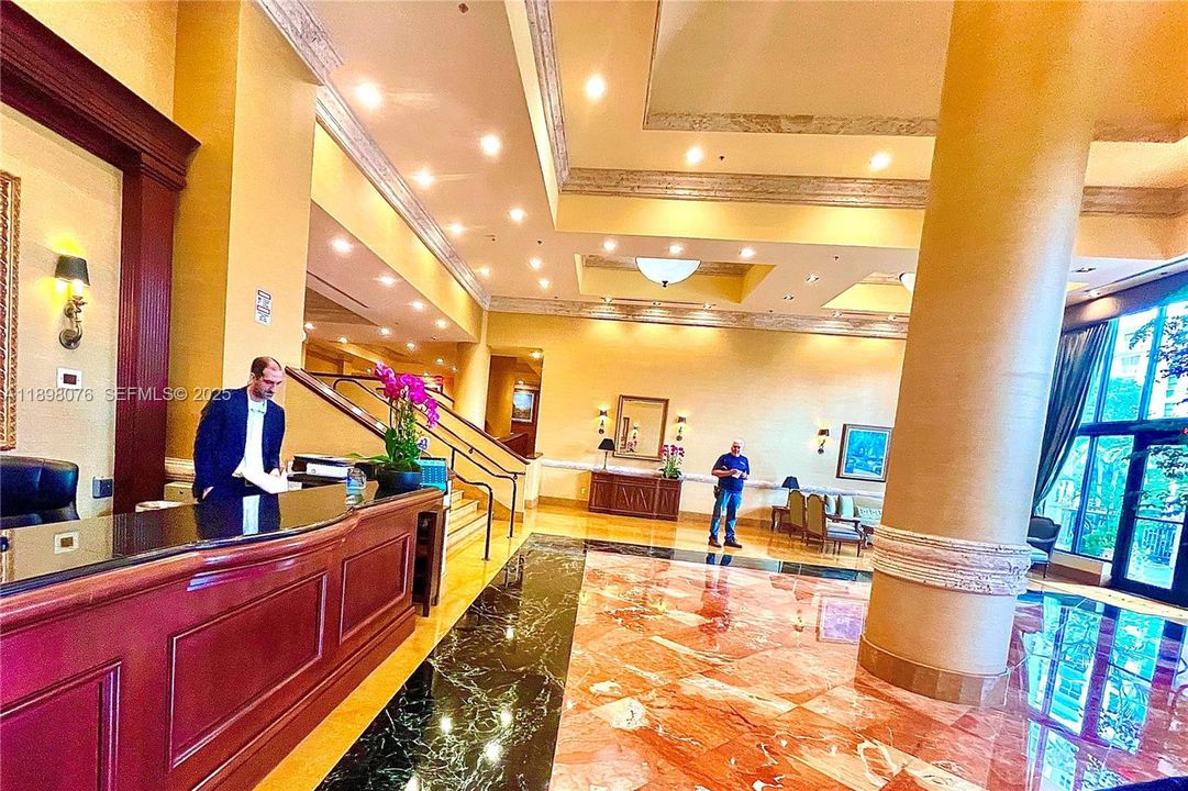 Concierge desk lobby