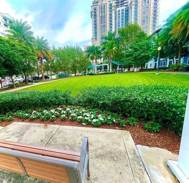 park next to building