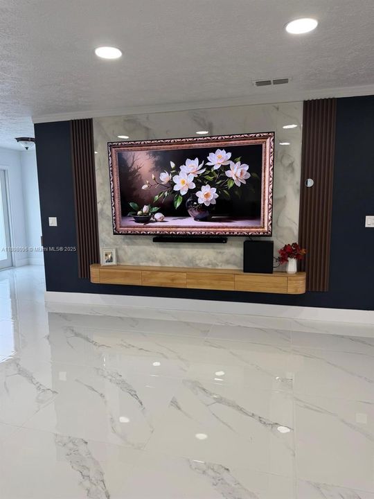 Modern TV Mount and Decor