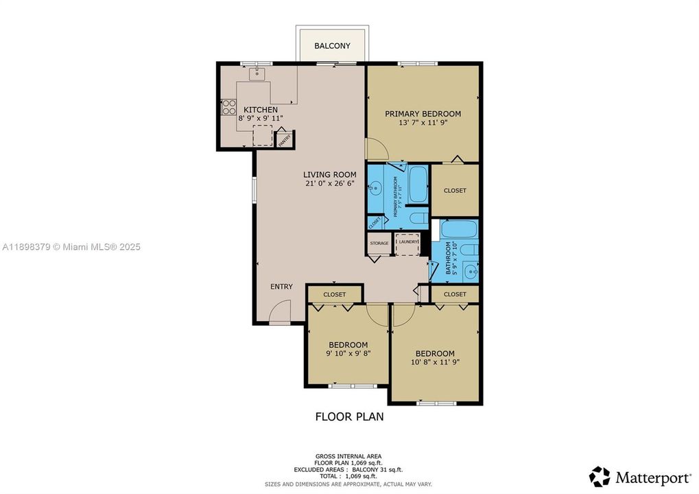 На продажу: $254,000 (3 спален, 2 ванн, 1194 Квадратных фут)