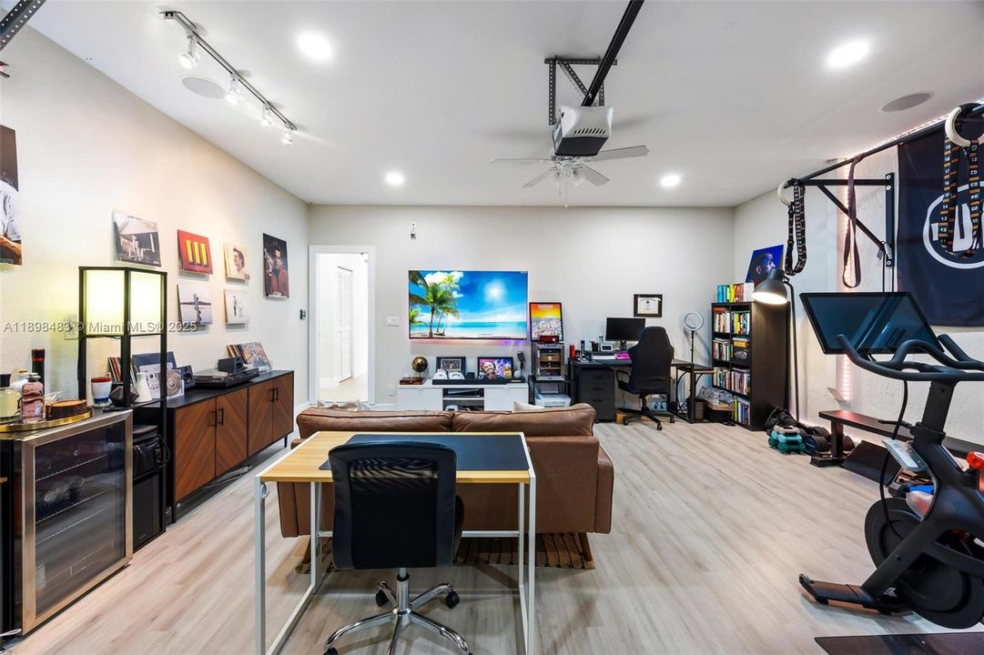 Converted Garage with Mini Split A/C - Operational Door