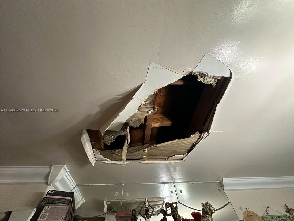 ceiling in dining area