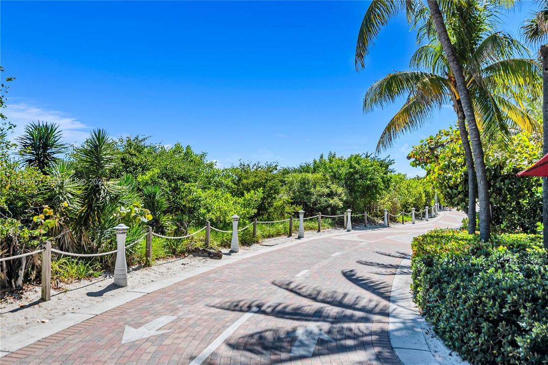 Boardwalk behind building