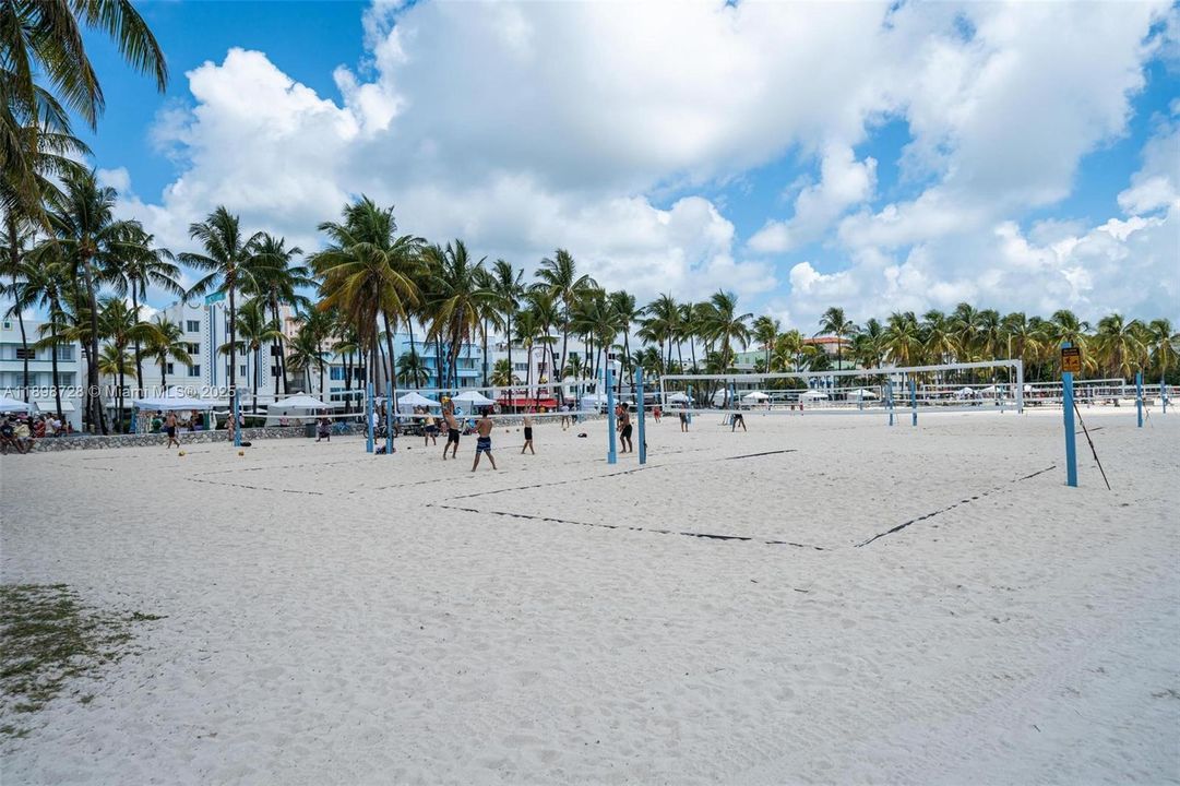 Free volleyball in the sand in your backyard.