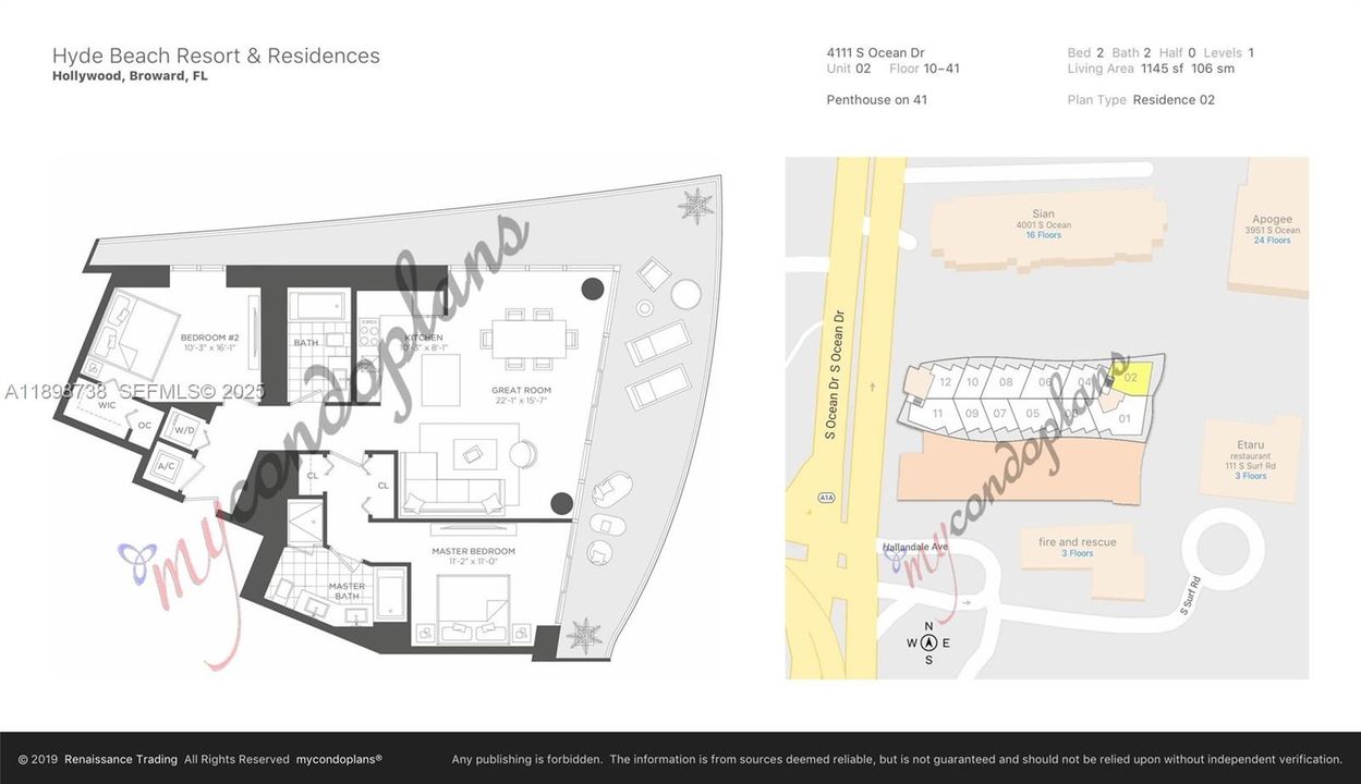 На продажу: $1,295,000 (2 спален, 2 ванн, 1145 Квадратных фут)